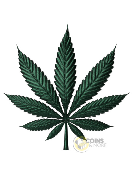 CANNABIS LEAVES Colorized 1 Oz Silver Coin 10$ Liberia 2026 - Coins & More - À Venir