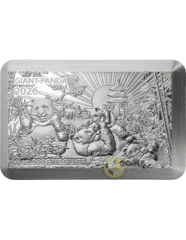 PANDA FAMILY Premium Size Silver Bar 1 Oz Silver Coin 5$ Barbados 2026 - Coins & More - Demnächst