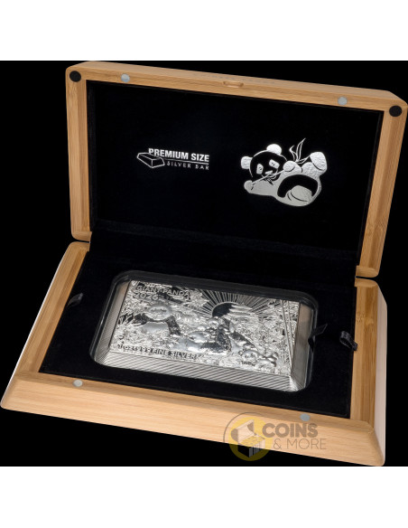 PANDA FAMILY Premium Size Silver Bar 1 Oz Silver Coin 5$ Barbados 2026 - Coins & More - Demnächst