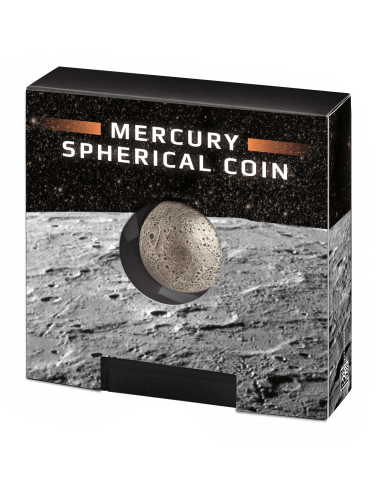 SPHERICAL MERCURY 3D Planet 1 Oz Silver Coin 5$ Barbados 2022 - Coins & More - Barbade