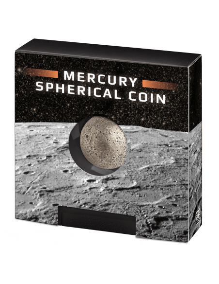 SPHERICAL MERCURY 3D Planet 1 Oz Silver Coin 5$ Barbados 2022 - Coins & More - Barbade