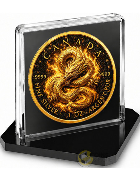 CELESTIAL GOLD DRAGON Diamond Dust 1 Oz Silver Coin 5$ Canada 2026 - Coins & More - Coming Soon