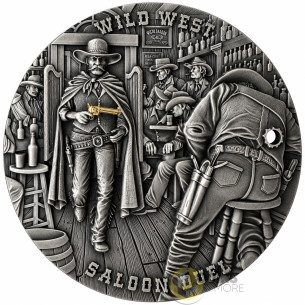 SALOON DUEL Wild West 2 Oz Silver Coin 2000 Francs CFA Cameroun 2026 - Coins & More - Demnächst