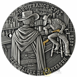 SALOON DUEL Wild West 2 Oz Silver Coin 2000 Francs CFA Cameroun 2026 - Coins & More - Demnächst 2