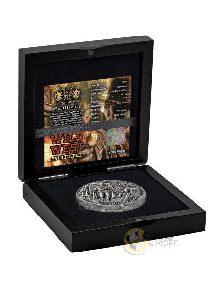 SALOON DUEL Wild West 2 Oz Silver Coin 2000 Francs CFA Cameroun 2026 - Coins & More - Demnächst