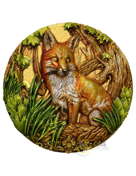 SPIRIT FOX Gold Gilded 1 Oz Silver Coin 10$ Liberia 2026 - Coins & More - Demnächst