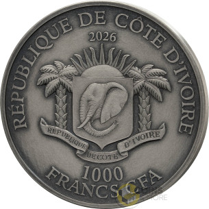 MUSTANG Big Five North America 1 Oz Silver Coin 1000 Francs Ivory Coast 2026 - Coins & More - Próximamente 2