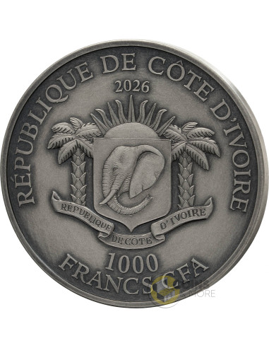 MUSTANG Big Five North America 1 Oz Silver Coin 1000 Francs Ivory Coast 2026 - Coins & More - Próximamente