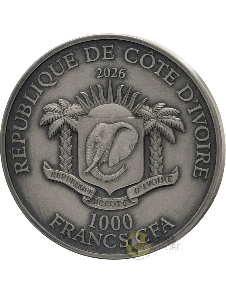 MUSTANG Big Five North America 1 Oz Silver Coin 1000 Francs Ivory Coast 2026 - Coins & More - Próximamente
