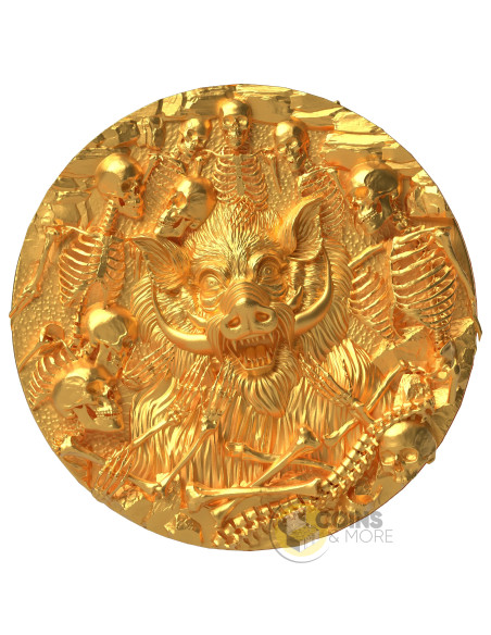 UNDYING HUNT Gold Gilded 15g Silver Coin 1$ Liberia 2027 - Coins & More - Demnächst