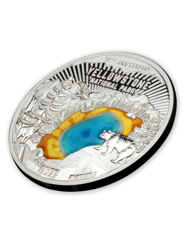 YELLOWSTONE 150th Anniversary Silver Coin 5$ Barbados 2022 - Coins & More - Nature et Animaux