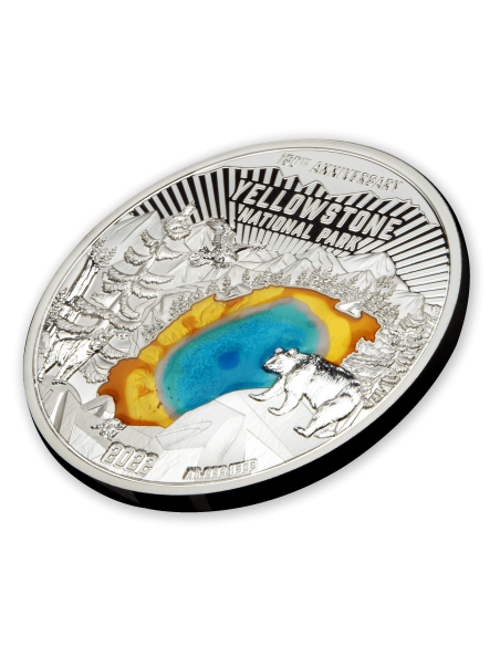 YELLOWSTONE 150th Anniversary Silver Coin 5$ Barbados 2022 - Coins & More - Nature et Animaux