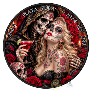 DIA DE LOS MUERTOS VIII Day Of The Dead Libertad 1 Oz Silver coin 1 Onza Mexico 2024 - Coins & More - Demnächst