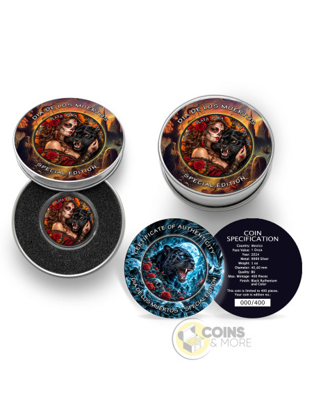 DIA DE LOS MUERTOS Special Edition III 1 Oz Silver Coin Mexico 2024 - Coins & More - Demnächst