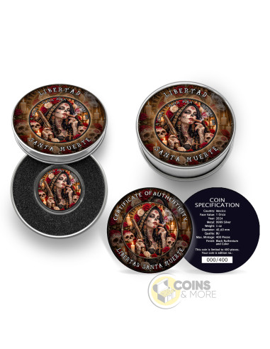 SANTA MUERTE IV Libertad 1 Oz Silver coin 1 Onza Mexico 2024 - Coins & More - Demnächst