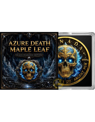 AZURE DEATH Diamond Dust Maple Leaf 1 Oz Silver Coin Canada 2026 - Coins & More - À Venir