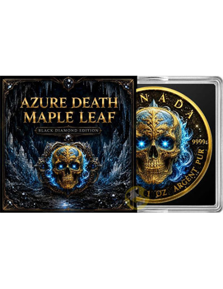 AZURE DEATH Diamond Dust Maple Leaf 1 Oz Silver Coin Canada 2026 - Coins & More - À Venir