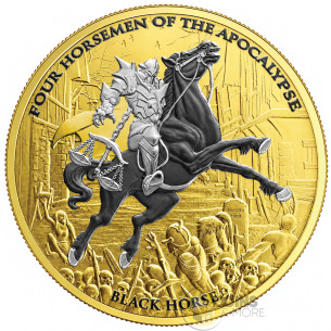 ENNOBLING BLACK HORSE Four Horsemen Of The Apocalypse 1 Oz Silver Bullion Coin 5 Thalers 2026 - Coins & More - Demnächst