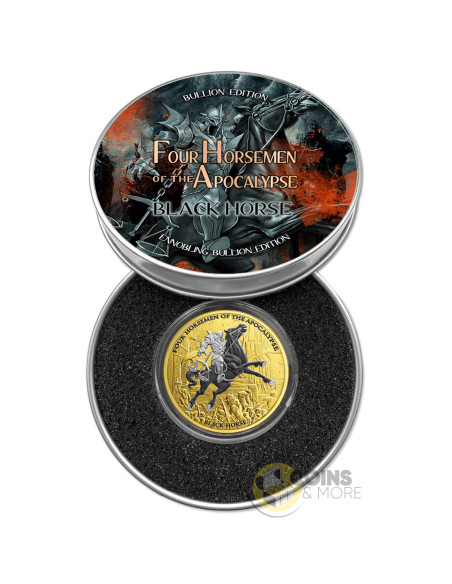 ENNOBLING BLACK HORSE Four Horsemen Of The Apocalypse 1 Oz Silver Bullion Coin 5 Thalers 2026 - Coins & More - Demnächst