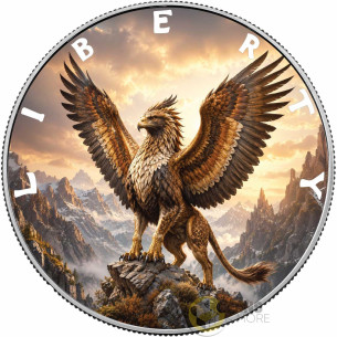 GRYPHON KING Mythic Realms 1 Oz Silver Coin 1$ USA 2027 - Coins & More - Demnächst