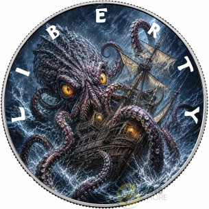 SEA OF TERROR Mythic Realms 1 Oz Silver Coin 1$ USA 2027 - Coins & More - Demnächst