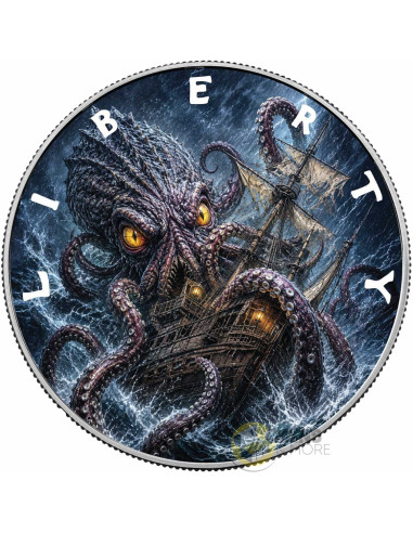 SEA OF TERROR Mythic Realms 1 Oz Silver Coin 1$ USA 2027 - Coins & More - Demnächst