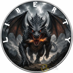 ASHEN FURY Mythic Realms 1 Oz Silver Coin 1$ USA 2027 - Coins & More - Demnächst
