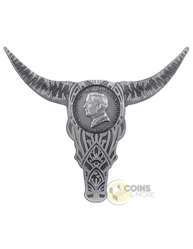 BUFFALO SKULL 2 Oz Silver Coin 5$ Solomon Islands 2026 - Coins & More - In Arrivo
