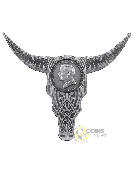 BUFFALO SKULL 2 Oz Silver Coin 5$ Solomon Islands 2026 - Coins & More - In Arrivo