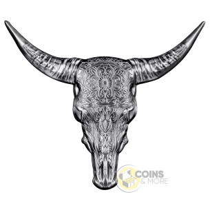 BUFFALO SKULL 2 Oz Silver Coin 5$ Solomon Islands 2026 - Coins & More - In Arrivo