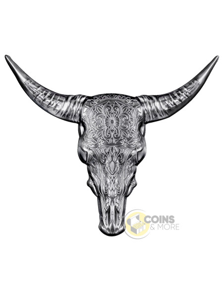 BUFFALO SKULL 2 Oz Silver Coin 5$ Solomon Islands 2026 - Coins & More - In Arrivo