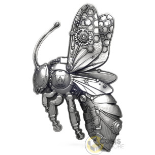 STEAMPUNK MECH BEE SHAPED 2 Oz Silver Coin 2000 Francs Cameroon 2027 - Coins & More - À Venir 2