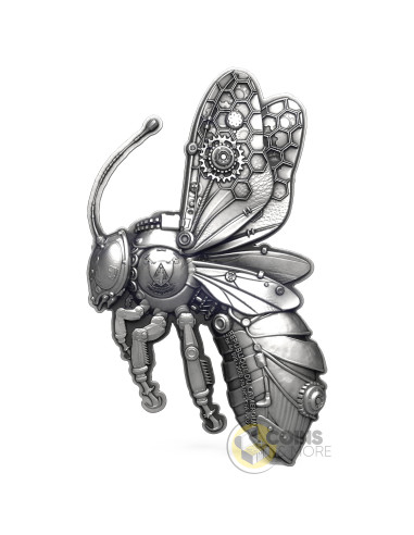 STEAMPUNK MECH BEE SHAPED 2 Oz Silver Coin 2000 Francs Cameroon 2027 - Coins & More - À Venir