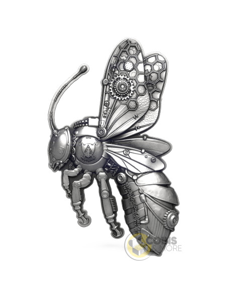 STEAMPUNK MECH BEE SHAPED 2 Oz Silver Coin 2000 Francs Cameroon 2027 - Coins & More - À Venir