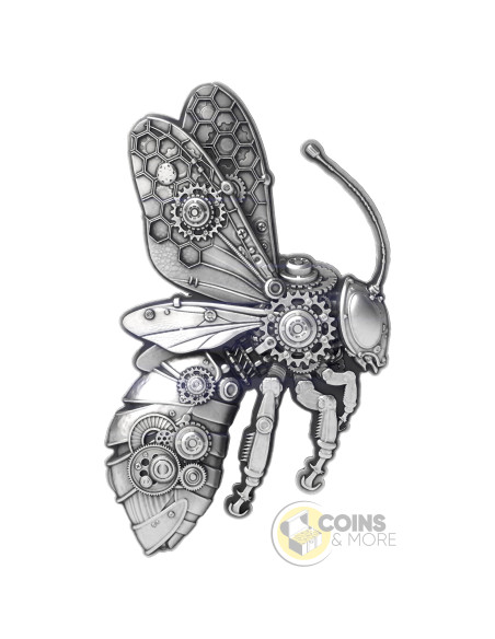 STEAMPUNK MECH BEE SHAPED 2 Oz Silver Coin 2000 Francs Cameroon 2027 - Coins & More - À Venir