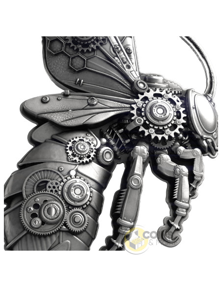 STEAMPUNK MECH BEE SHAPED 2 Oz Silver Coin 2000 Francs Cameroon 2027 - Coins & More - À Venir