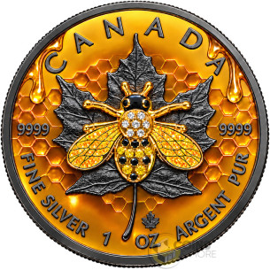 THE BEE & THE BLOOM Maple Leaf 1 Oz Silver Coin $5 Canada 2026 - Coins & More - À Venir