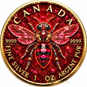 THE RUBY BEE Maple Leaf 1 Oz Silver Coin $5 Canada 2026 - Coins & More - Coming Soon