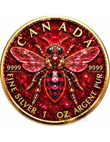 THE RUBY BEE Maple Leaf 1 Oz Silver Coin $5 Canada 2026 - Coins & More - Coming Soon