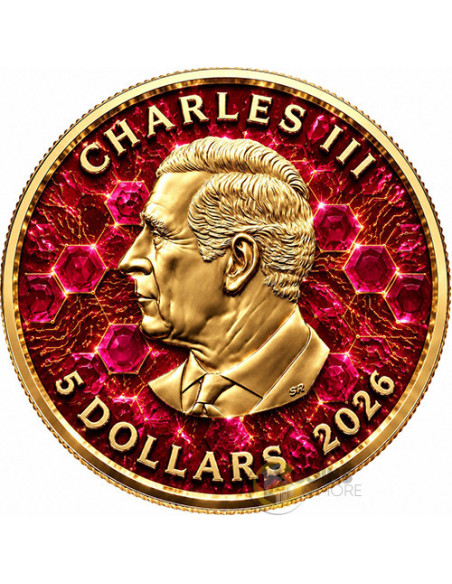 THE RUBY BEE Maple Leaf 1 Oz Silver Coin $5 Canada 2026 - Coins & More - Coming Soon
