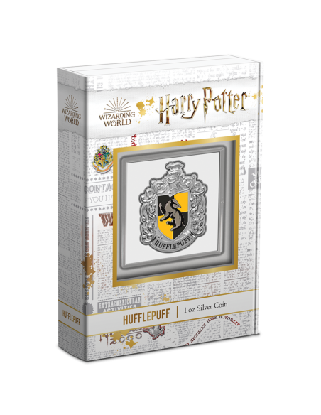 BLASON DE POUFFSOUFLE - HARRY POTTER 1 Oz Silver Coin 2$ Dollars Niue 2021 - Coins & More - Films et Séries