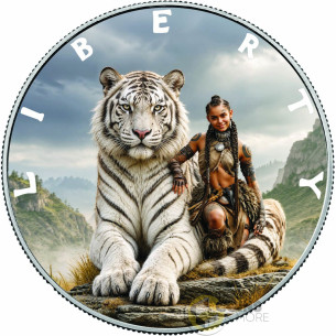 QUEEN OF THE WHITE TIGER Queens of the Wild 1 Oz Silver Coin 1$ USA 2027 - Coins & More - In Arrivo