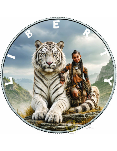QUEEN OF THE WHITE TIGER Queens of the Wild 1 Oz Silver Coin 1$ USA 2027 - Coins & More - À Venir