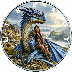 QUEEN OF THE AZURE DRAGON Queens of the Wild 1 Oz Silver Coin 1$ USA 2027 - Coins & More - In Arrivo