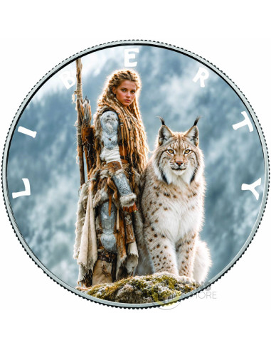 QUEEN OF THE SNOW LYNX Queens of the Wild 1 Oz Silver Coin 1$ USA 2027 - Coins & More - À Venir