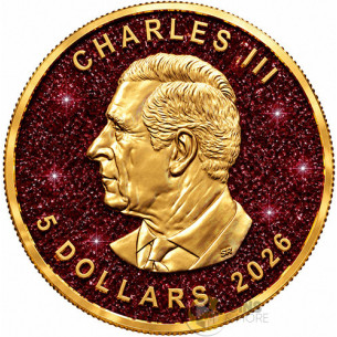 PEARL RADIANCE RUBY EDITION Maple Leaf 1 Oz Silver Coin $5 Canada 2026 - Coins & More - À Venir 2