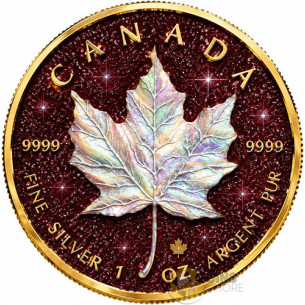 PEARL RADIANCE RUBY EDITION Maple Leaf 1 Oz Silver Coin $5 Canada 2026 - Coins & More - À Venir