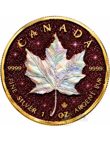 PEARL RADIANCE RUBY EDITION Maple Leaf 1 Oz Silver Coin $5 Canada 2026 - Coins & More - À Venir