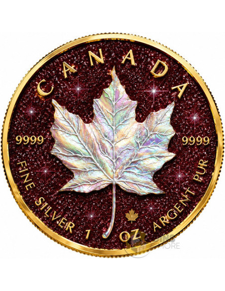 PEARL RADIANCE RUBY EDITION Maple Leaf 1 Oz Silver Coin $5 Canada 2026 - Coins & More - À Venir