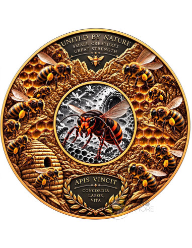 THE BEES AND THE HORNET Hive Battle 1 Kg Copper 1 Oz Silver Libertad Mexico 2026 - Coins & More - À Venir